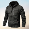 Cadeyrn | All-Weather waterdichte windbreaker voor heren met dikke beschermende capuchon en lange mouwen-Zwart