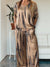 Casual Dames Outfit van Satijn met Ronde Hals en Korte Mouwen – Verkrijgbaar in Diverse Kleuren - Khaki