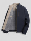 Casual Ritsjack voor Mannen– Ademend Lichtgewicht Polyester met Stand-up Kraag en Multi-pocket Functie - Blauw