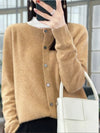 Cosy Wool Cardigan voor Comfort en Stijl – Elegante Pasvorm, Neutrale Kleur, Relaxed Fit, Geschikt voor Herfst en Winter | Bruin
