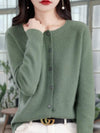 Cosy Wool Cardigan voor Comfort en Stijl – Elegante Pasvorm, Neutrale Kleur, Relaxed Fit, Geschikt voor Herfst en Winter | Groen