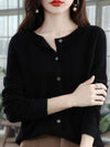 Cosy Wool Cardigan voor Comfort en Stijl – Elegante Pasvorm, Neutrale Kleur, Relaxed Fit, Geschikt voor Herfst en Winter | Zwart
