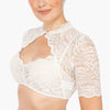Dames Blouse Korte Mouw, Fijn Kant, Hoge Kraag | Kort Gesneden 1