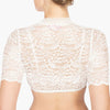 Dames Blouse Korte Mouw, Fijn Kant, Hoge Kraag | Kort Gesneden 2