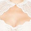 Dames Blouse Korte Mouw, Fijn Kant, Hoge Kraag | Kort Gesneden 3