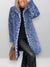 Dames Jas Winter met Luipaardprint – Middenlengte, Warm en Stijlvol voor Koude Dagen - Blauw 