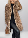 Dames Jas Winter met Luipaardprint – Middenlengte, Warm en Stijlvol voor Koude Dagen - Khaki