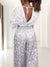Dames Jumpsuit met Diepe V-hals en Elastische Taille - Grijs en Wit Kleurblok, Oversized Pasvorm S-3XL (B)