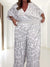 Dames Jumpsuit met Diepe V-hals en Elastische Taille - Grijs en Wit Kleurblok, Oversized Pasvorm S-3XL (D)