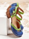 Dames Sandalen met Blokhak en Enkelband – Elegant, Comfortabel & Lichtgewicht | Blauw