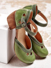 Dames Sandalen met Blokhak en Enkelband – Elegant, Comfortabel & Lichtgewicht | Groen