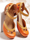 Dames Sandalen met Blokhak en Enkelband – Elegant, Comfortabel & Lichtgewicht | Oranje