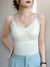 Dames Top Naadloze V-hals Camisole – Ademend, Verstelbare Spaghetti-Riemen, Lichtgewicht en Comfortabel - Wit