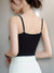 Dames Top Naadloze V-hals Camisole – Ademend, Verstelbare Spaghetti-Riemen, Lichtgewicht en Comfortabel Zwart 2