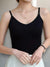 Dames Top Naadloze V-hals Camisole – Ademend, Verstelbare Spaghetti-Riemen, Lichtgewicht en Comfortabel Zwart 3