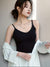 Dames Top Naadloze V-hals Camisole – Ademend, Verstelbare Spaghetti-Riemen, Lichtgewicht en Comfortabel Zwart