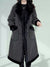 Dames Winterjas met Pluche Voering in Zwart en Wit Corduroy – Elegant Dubbel Borstig Design met Praktische Zakken (1)