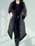 Dames Winterjas met Pluche Voering in Zwart en Wit Corduroy – Elegant Dubbel Borstig Design met Praktische Zakken