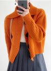 Dames gebreide cardigan met Peter Pan kraag | Winter 1