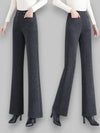 Damesbroek Wijd Uitlopend met Elastische Band – Comfortabele Grijze Casual Broek van Duurzaam Materiaal - 