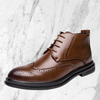 Danton | Klassieke heren snörboots met decoratief snijwerk en veilige anti-slip zool-bruin2