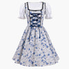Dirndl Jurk voor Dames | Veterlichaam, Bloempatroon | Oktoberfest 3