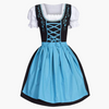 Dirndl Jurk voor Vrouwen, Klassieke Pasvorm met Hoekige Halslijn | Voor Oktoberfest 0