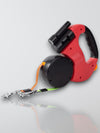 Dubbele Hond Leiding met 360° Rotatie en Zaklamp – Tangle-vrij voor Twee Honden | Rood