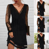 Lace Dress |Klassieke Zwarte V-Hals avondjurk voor vrouwen