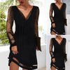 Lace Dress |Klassieke Zwarte V-Hals avondjurk voor vrouwen
