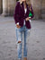 Fluwelen blazer voor dames | Getailleerde pasvorm, gouden knoopaccenten 6