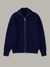 Gezellige Turtleneck Gebreide Trui Dames met Dubbele Rits – Warm en Ademend voor Koud Weer - Marineblauw