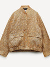 Zavando - Loose Fit - Goud - Pailletten-Bomberjacke - Oversized Jas