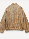 Zavando - Loose Fit - Goud - Pailletten-Bomberjacke - Oversized Jas