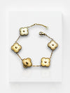 Gouden Armband met Klavertje Vier – Elegante en Duurzame Accessoire met Witte Inlegstukken | Goud
