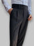 Heren Broeken Slim Fit van 100% Linnen met Ongezoomde Hem en Hoge Taille - Zwart 3