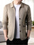 Heren Gebreide Jas met Lange Mouwen en Revers – Comfortabele Tussenjas voor Herfst -  Beige