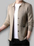 Heren Gebreide Jas met Lange Mouwen en Revers – Comfortabele Tussenjas voor Herfst in Beige