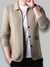 Heren Gebreide Jas met Lange Mouwen en Revers – Comfortabele Tussenjas voor Herfst in Beige, Grijs, Zwart