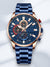 Heren Quartz Horloge met Roestvrijstalen Band en Multifunctionele Wijzerplaat – Stijlvol Mannen Horloge voor Elke Gelegenheid - Blauw
