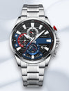 Heren Quartz Horloge met Roestvrijstalen Band en Multifunctionele Wijzerplaat – Stijlvol Mannen Horloge voor Elke Gelegenheid - Zilver
