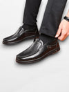 Heren Schoenen van Echt Leer – Comfortabele Slip-On Loafers met Antislip Zool voor Casual en Zakelijk Gebruik | Zwart A