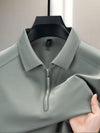 Heren Shirt Halfzip Revers – Casual en Comfortabel met Korte Mouwen - Groen