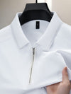 Heren Shirt Halfzip Revers – Casual en Comfortabel met Korte Mouwen - Wit