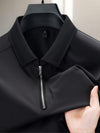 Heren Shirt Halfzip Revers – Casual en Comfortabel met Korte Mouwen - Zwart