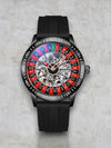 Herenhorloge Automatische Mechanische Skeleton Design - Waterdicht, 42mm RVS Band- Zwart