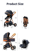 Royal Luxury Baby Kinderwagen 3-in-1 - Vielseitig und Luxuriöses Design