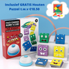 Cubi con Espressioni Facciali | Giocattolo Educativo con Puzzle in Legno