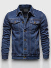 Klassieke Spijkerjas Heren van Hoogwaardige Indigo Gewassen Denim met Verstelbare Pasvorm en Tijdloos Ontwerp | Darkblauw