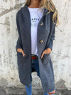 Lange cardigan voor dames, gebreid, met capuchon | Relaxte pasvorm 1